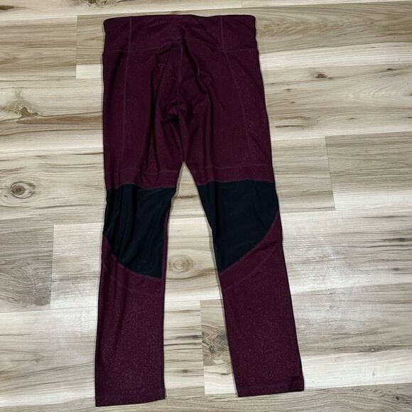 Nanette Lepore Maroon Mesh Leggings Women’s Large - Picture 3 of 4